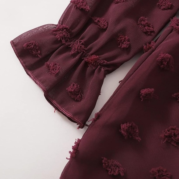 Burgundy dress for fall, babydoll, size 4Y, never worn with tags - Picture 4 of 5